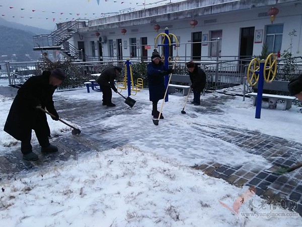 太湖彌陀敬老院：鏟除冰雪的感人場面