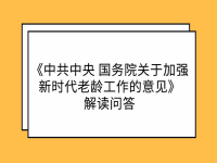 《中共中央 國(guó)務(wù)院關(guān)于加強(qiáng)新時(shí)代老齡工作的意見(jiàn)》解讀<span id=