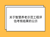 安徽省關(guān)于智慧養(yǎng)老示范工程評估考核結(jié)果的公示