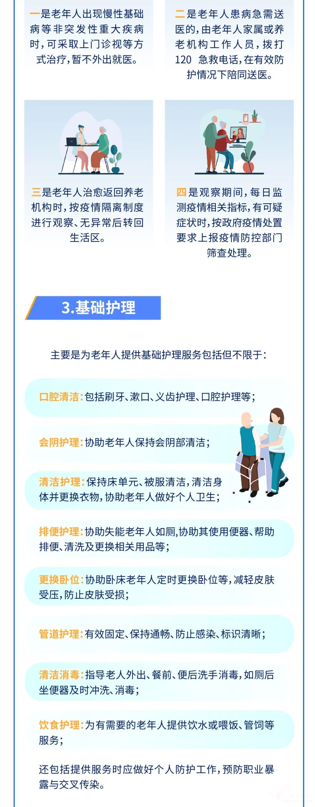 一圖讀懂養(yǎng)老機(jī)構(gòu)疫情防控期間護(hù)理服務(wù)指南