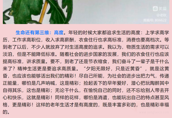 邱叔叔在美篇上分享的感悟