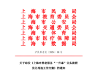 上海市養(yǎng)老服務(wù)“一件事”業(yè)務(wù)流程優(yōu)化再造工作方案 滬民養(yǎng)老發(fā)〔2024〕18 號(hào)