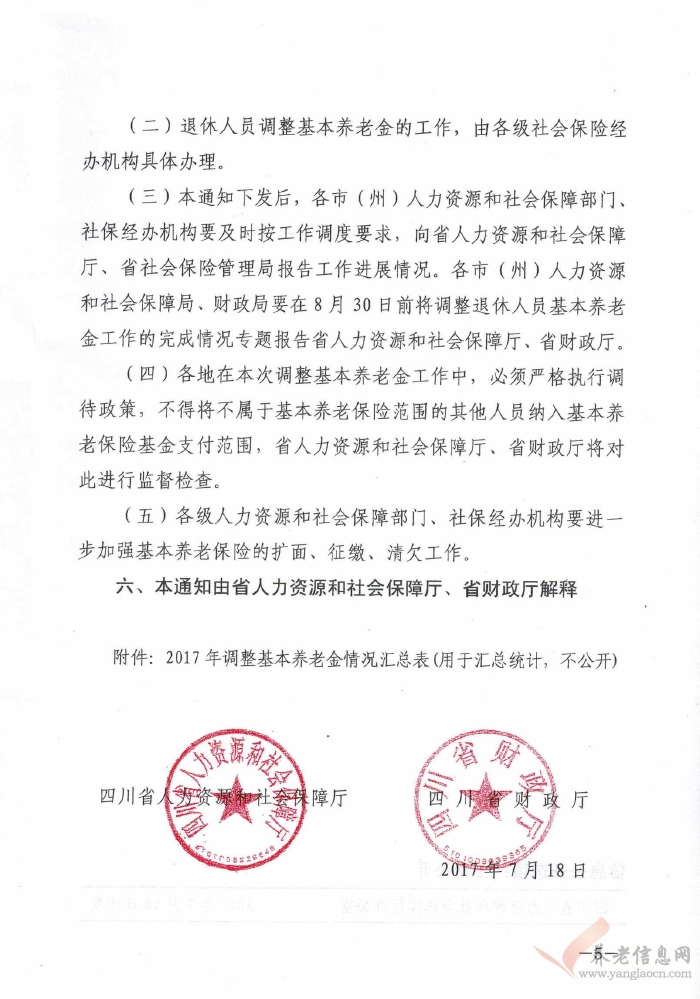 四川省人力資源和社會(huì)保障廳四川省財(cái)政廳關(guān)于2017年調(diào)整退休人員基本養(yǎng)老金的通知